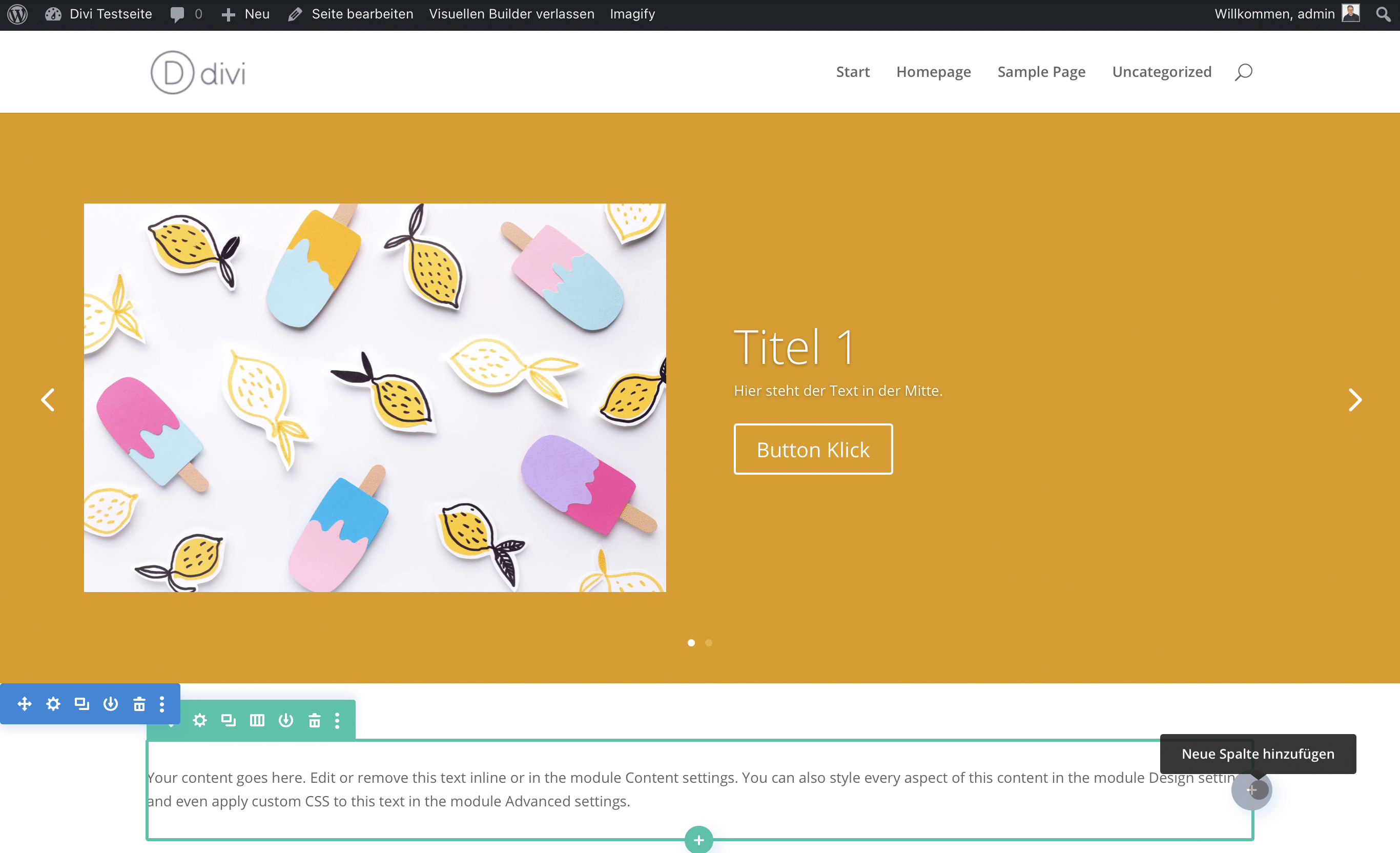 Homepage Divi Testseite 4